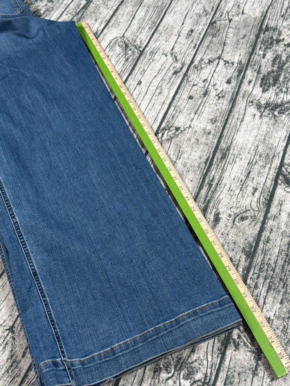 Spanx Wide Leg Jeans Womens L Medium Blue Wash High Rise Pull On Style - Picture 6 of 9